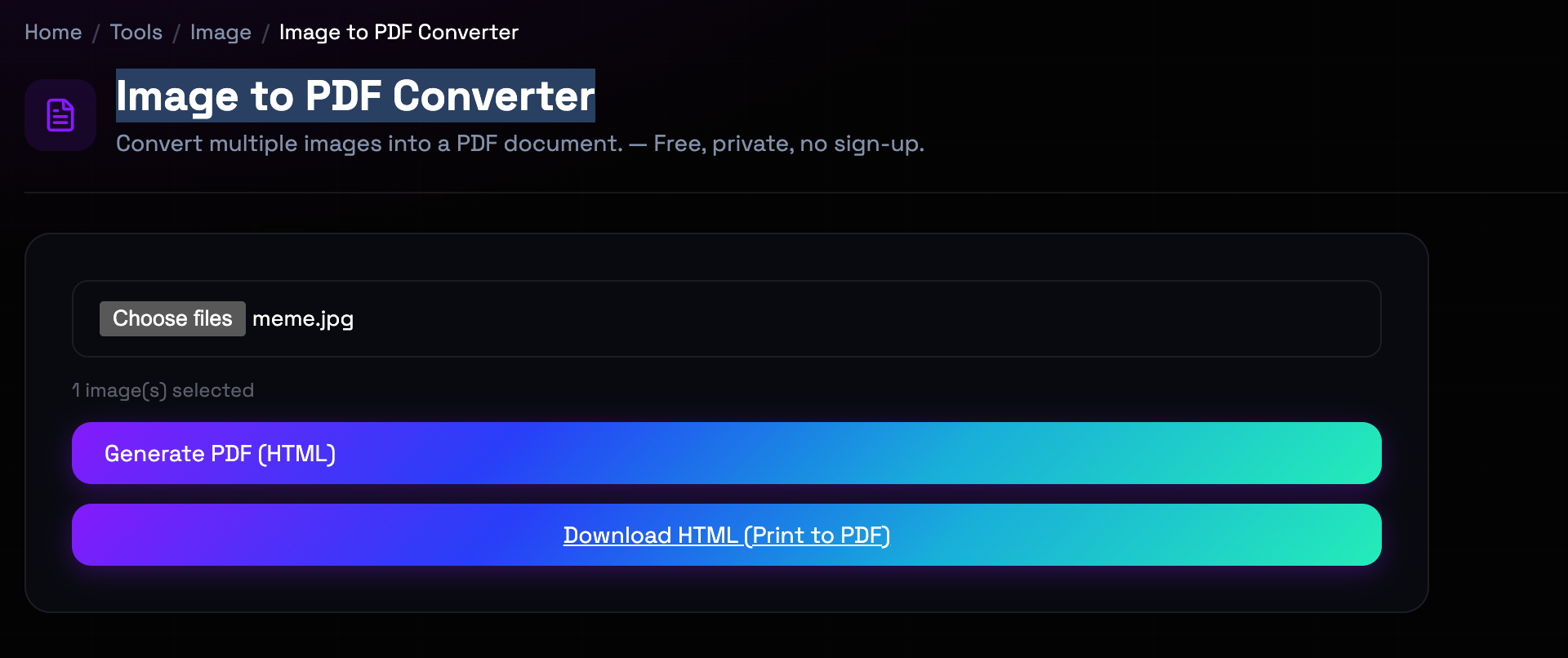 How to use Image to PDF Converter online — free, fast, and private
